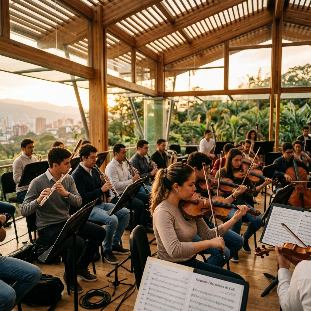 Ensayo de la orquesta de cuerdas