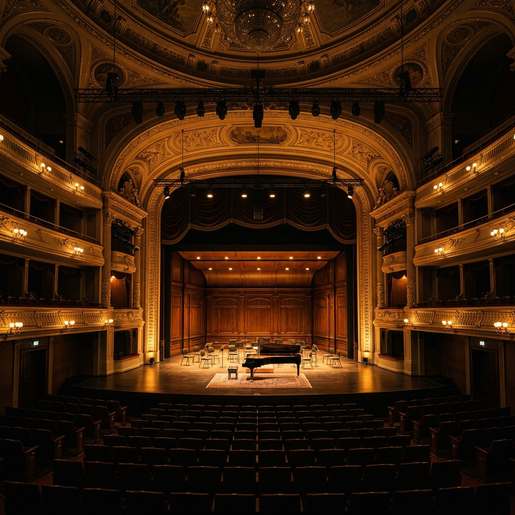Concierto bajo las luces del escenario